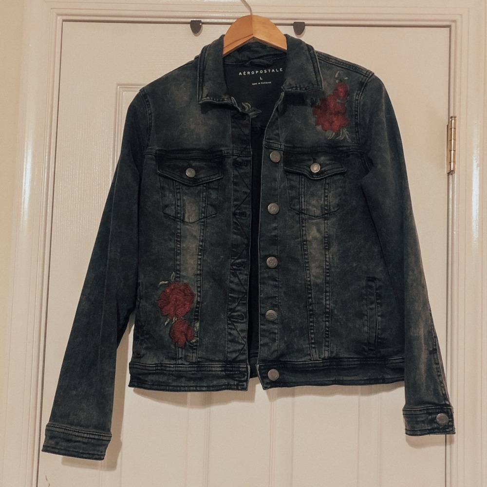 Black denim jacket